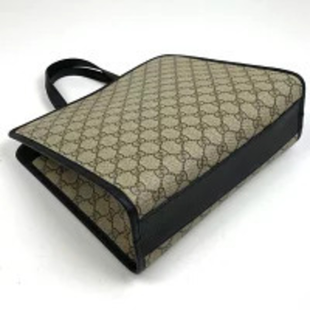 Gucci Apple Supreme Bag Beige GG Black Handbag Tote Tan Black